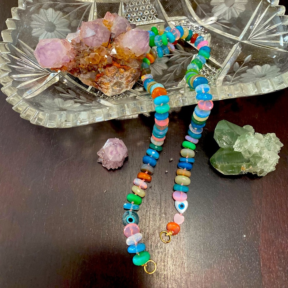 Tova Malibu Rainbow Fire Opal Necklace 18”